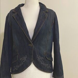 Riders by Lee Denim Blazer with Embroidery